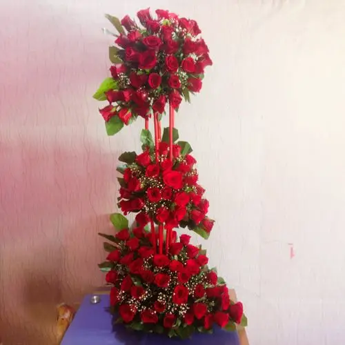 Magnificent 80 Red Roses Arrangement
