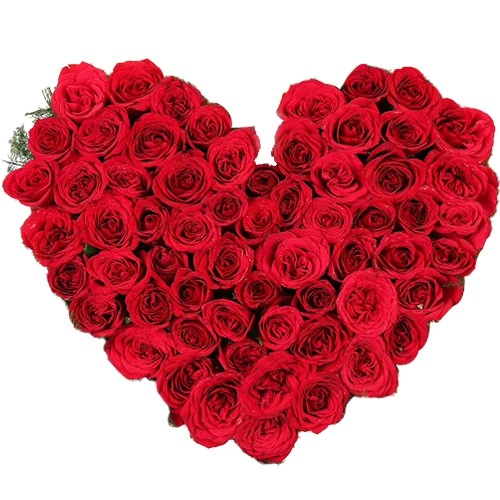 Shop Online for Red Roses Heart Bouquet for V-day