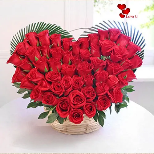 Gift Red Roses in Heart Shape Online