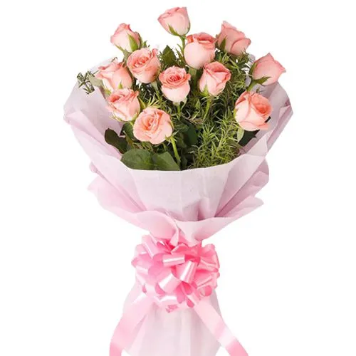 Luminous Pink Roses Bouquet of Love