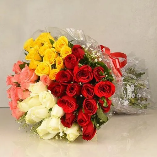 Valentines Day Gift of Mixed Roses Bouquet