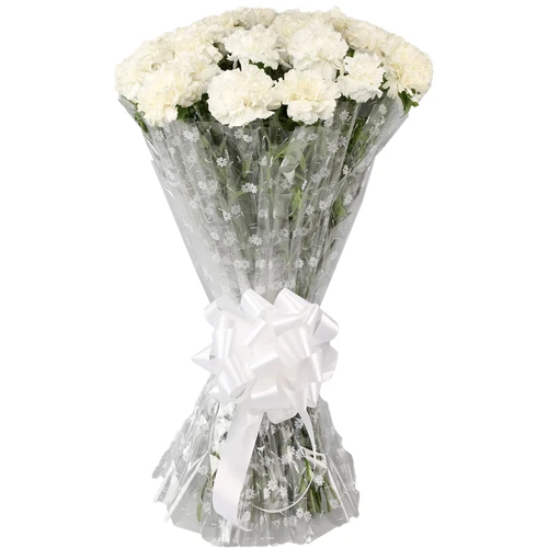 Captivating Eternal Love White Carnations Bundle