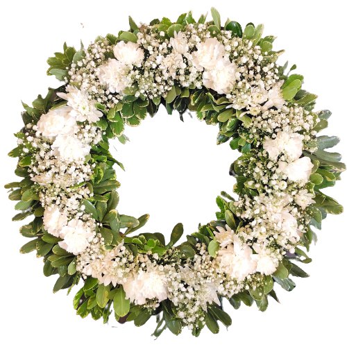 Aromatic Tribute Carnations Wreath