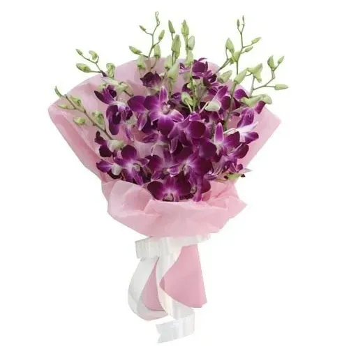 Simply Captivating Purple Orchids Bouquet