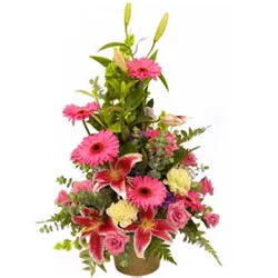 Delightful Happiness Blooms Premium Arrangement of Mixed Flowers