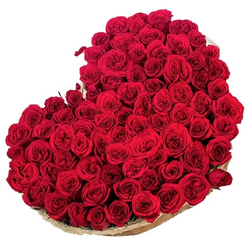 Designer Heart Shape Arrangement of 200 Red Roses