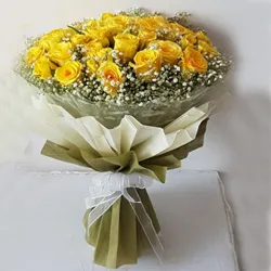 Wonderful Bouquet of 25 Yellow Roses