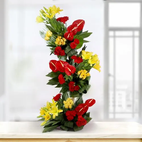 Breathtaking Tall Arrangement of Fresh Flowers