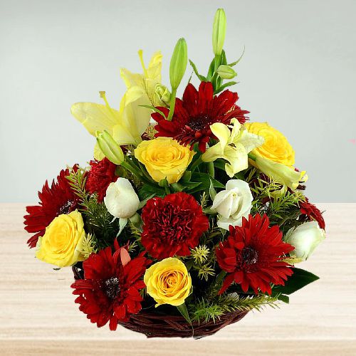 Simply For You Colorful Flower Basket