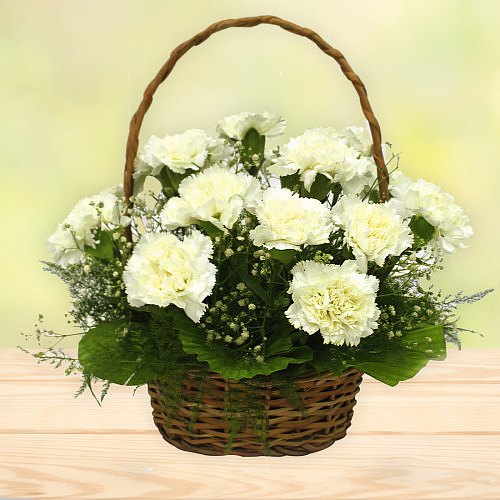 Shop for a fresh White Carnations basket