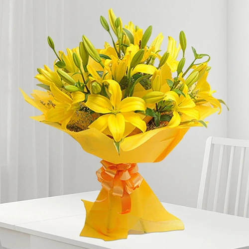 Petite Yellow Lilies Bouquet