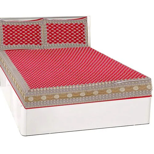 Eye-Catching Rajasthani Traditional Print Double Bed Sheet N Pillow Cover
