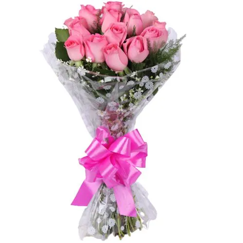 Bouquet of 10 Pink Roses