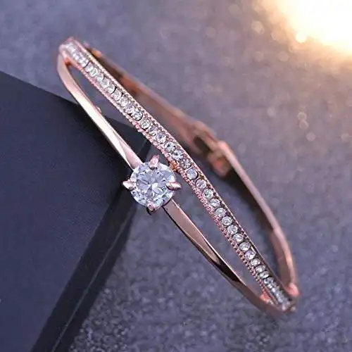 Radiant Rose Gold Crystal Bracelet