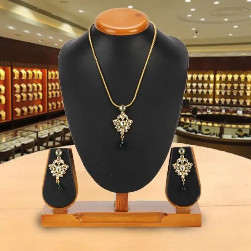 Send Nistha Kundan Pendant and Earrings Set from Avon