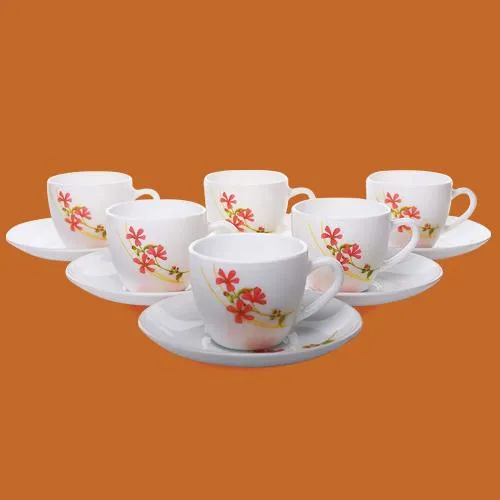 Trendy 6pc Cup N 6pc Saucer Set from LaOpala