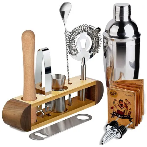 Enticing 11 Pc Bar Tool Set with Stand