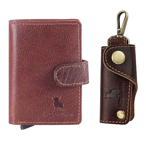 Attractive Combo of Hide N Skin Card Holder and Key Chain