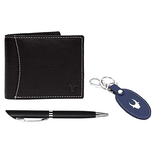 Outstanding WildHorn Mens Leather Wallet with Keychain N Pen Combo