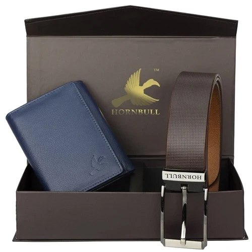 Admirable Hornbull Mens Leather Wallet N Belt Set
