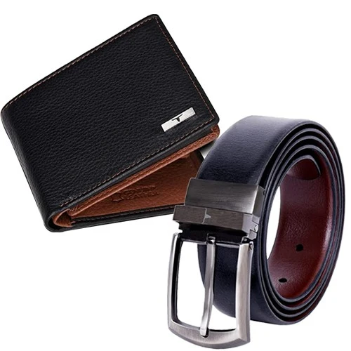 Admirable Combo of Urban Forest Mens Wallet N Reversible Belt