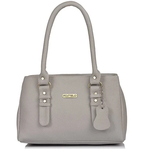 Finest Fostelo Faux Leather Grey Handbag for Women