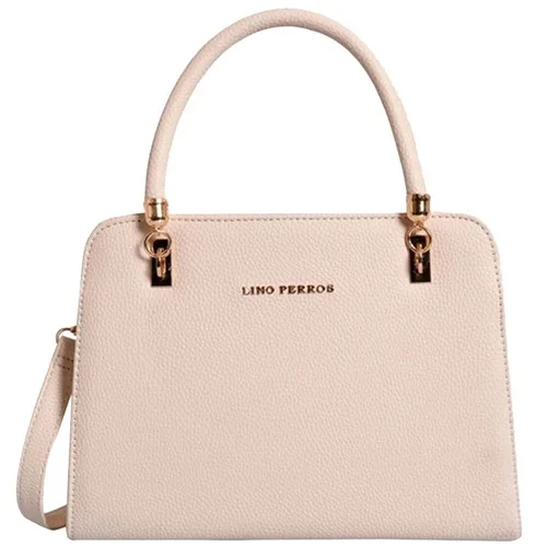 Lino Perros White Faux Leather Handbag for Suave Women