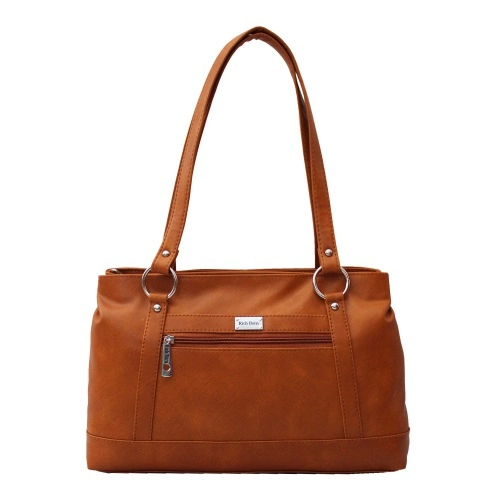 Stylish Ladies Tan Color Dual Partition Office Bag