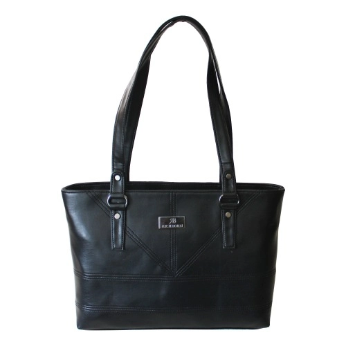 Front Stiches Sturdy Ladies Vanity Bag in Black