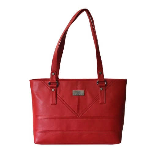 Attractive Front Stiches Red Vanity Bag for Ladies