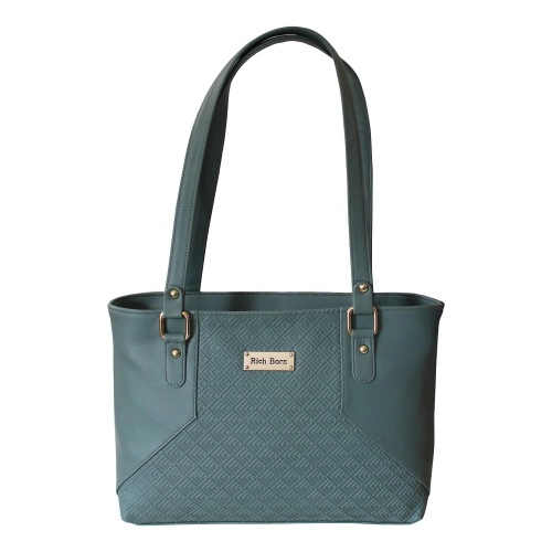 Classy Embossed Design Ladies Blue Shoulder Bag