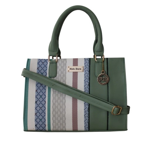 Awesome Shoulder Bag in Striped N Plain Combination