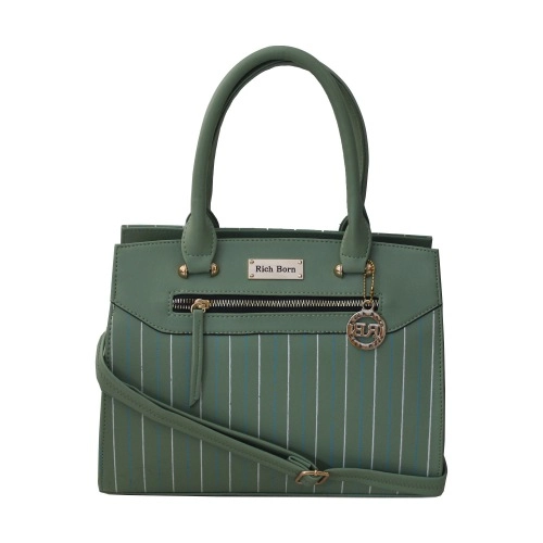 Gaudy Ladies Bag with Striped Front Design