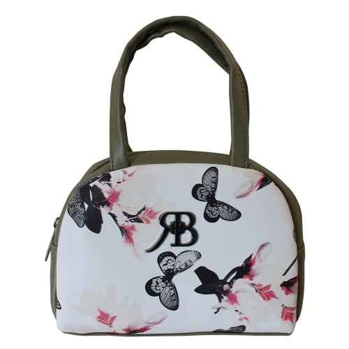 Elegant White Womens Purse in Butterfly Print
