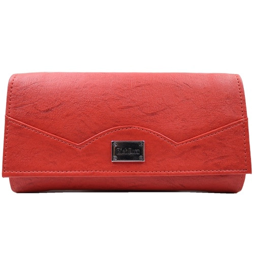 Raving Red Ladies Clutch with Flap Patti Tapered Sides