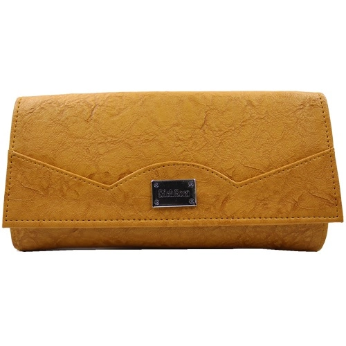 Yellow Clutch Purse for Women with Tapered Sides Flap Patti