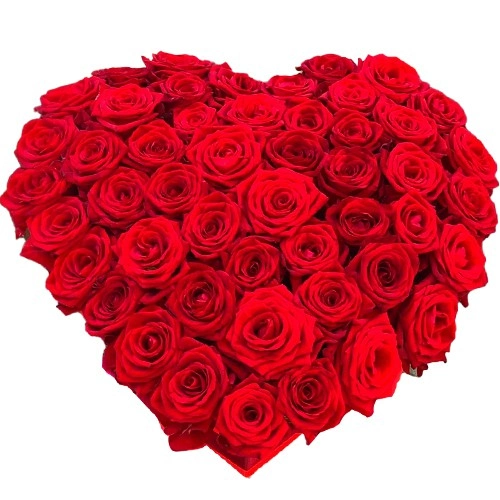 200 Red Roses in Heart Shape Arrangement