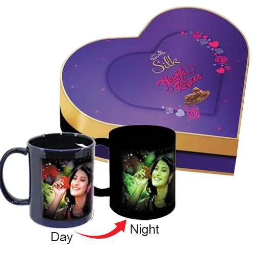Amazing Personalized Photo Radium Mug n Heart Chocolate Box