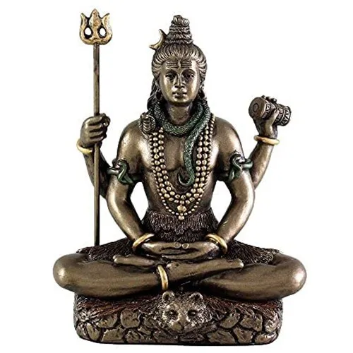 Holy Sitting Shiva Bronze Idol