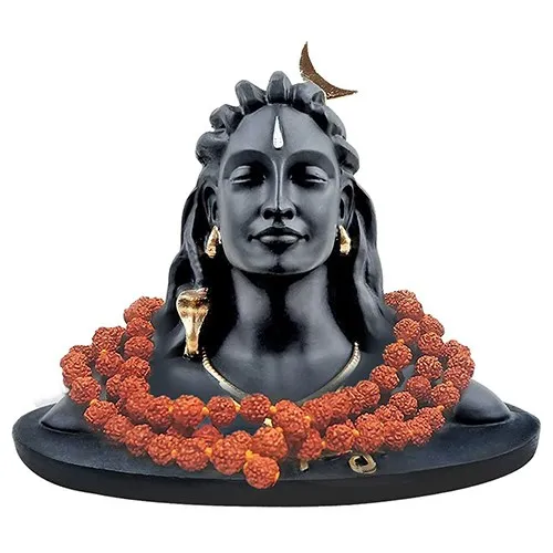Holy Gift of Adiyogi Idol with Rudraksha Mala