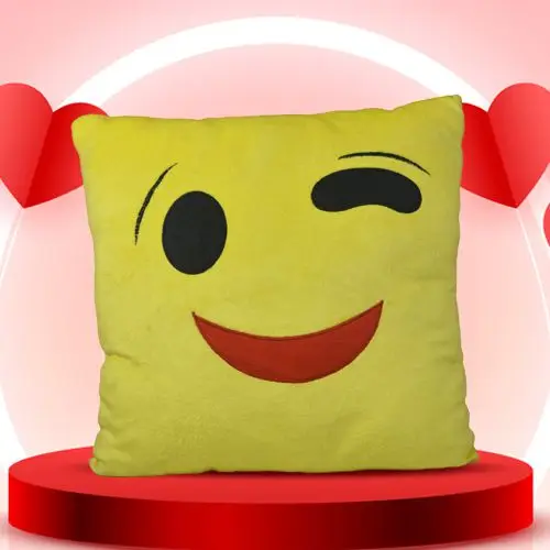 Cheery Smiley Emoji Cushion
