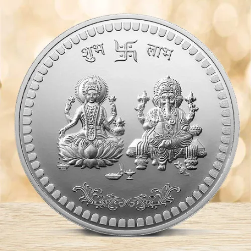 Buy Pure Lakshmi Ganesh Silver Coin