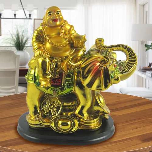 Shop for Laughing Buddha Sitting on Elephant