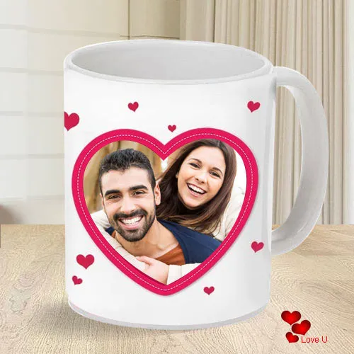 Standard Personalized Heart Shape Photo Coffee Mug