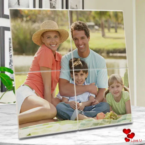Stylish Personalized Photo 4 Tile Mural Frame