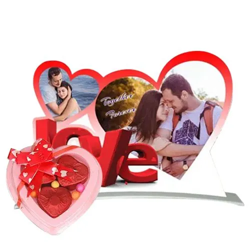 Deliver Heart Shaped Photo Frame with Homemade Chocolates