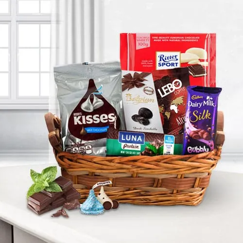 Pleasurable Gift Basket of Chocolate Assortments