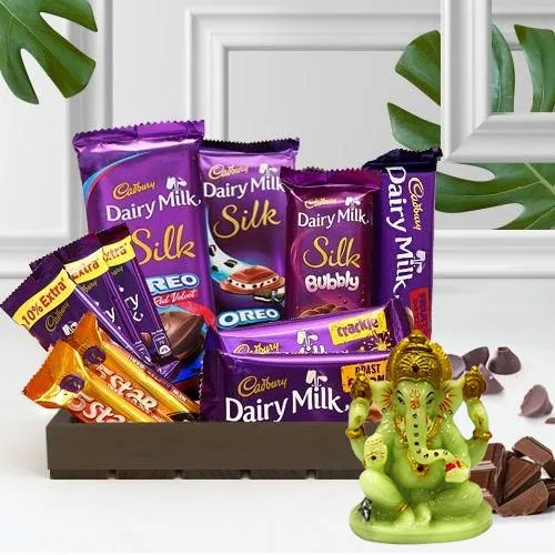 Finest Chocolate Gift Basket with Glowing Ganesha