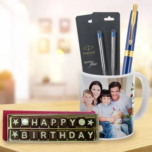 Marvelous Parker Pen with Coffee Mug and Handmade Chocolate