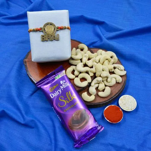 Trendy Chota Bheem Bhai Rakhi with Cashews N Cadbury Silk